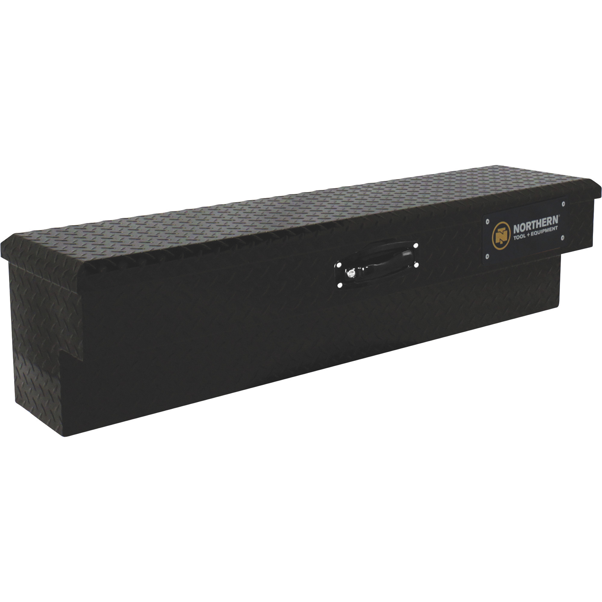 Northern Tool + Equipment Side-Mount Truck Toolbox, 48in. x 11.5in. x 11in., Aluminum, Textured Matte Black, Pull Handle Latch